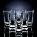 Square Polycarbonate Water Unbreakable GlassSet of 6, (300ml, Transparent)